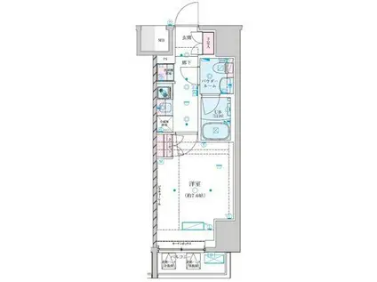 GENOVIA川崎VII(1K/9階)の間取り写真