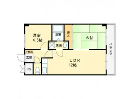 サンルミネ館(2LDK/4階)の間取り写真