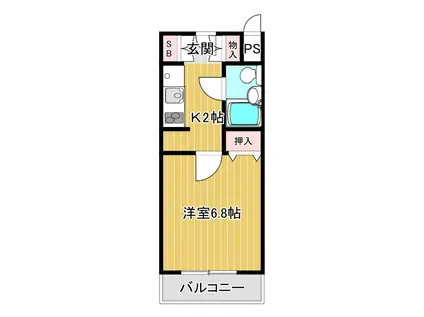 箕面セントラルハイツ(1K/1階)の間取り写真