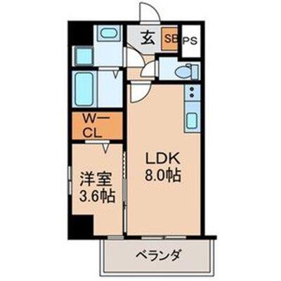 KAUNIS LUSSO(1LDK/5階)の間取り写真