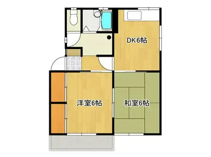 コーポアイリス(2DK/2階)の間取り写真