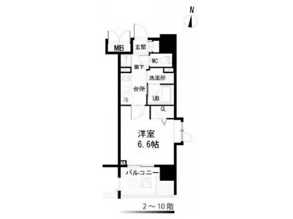 プライムアーバン錦糸公園(1K/6階)の間取り写真