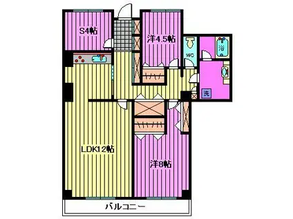 エレガンス浦和(2SLDK/1階)の間取り写真