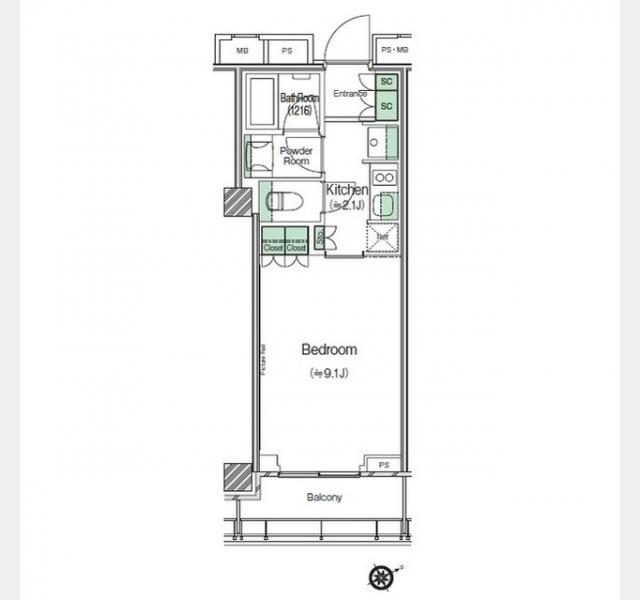 SHIBUYACAST. APARTMENT(1K/15階)の間取り写真