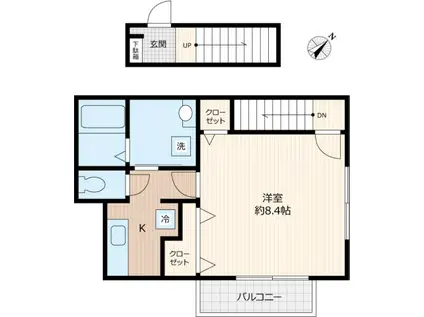 スプリングガーデン(1K/2階)の間取り写真