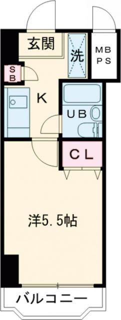 コンフォルト日立(1K/4階)の間取り写真