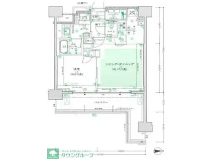 シティハウス府中けやき通(1LDK/11階)の間取り写真