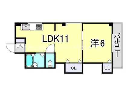 メゾンド・マリン(1LDK/2階)の間取り写真