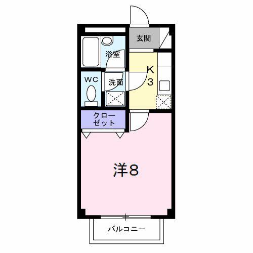 コーポライフながまち(1K/2階)の間取り写真
