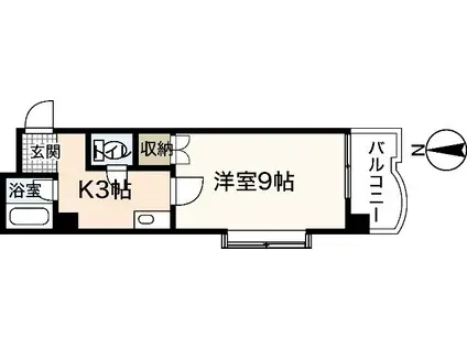 ジュネス山城(1K/7階)の間取り写真