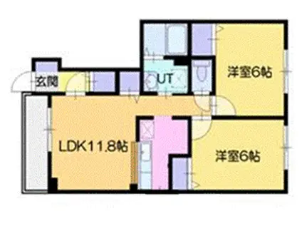 リーフプラザI(2LDK/1階)の間取り写真