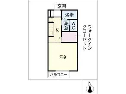 メゾン・ラポールJ棟(1K/2階)の間取り写真