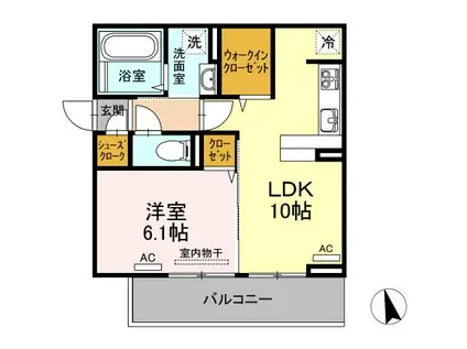 ＪＲ徳島線 蔵本駅 徒歩11分 3階建 築7年(1LDK/3階)の間取り写真