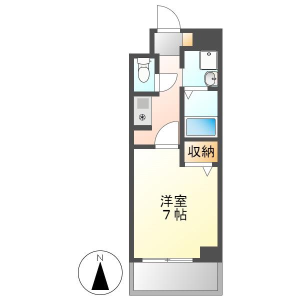 ワピタ名駅(1K/4階)の間取り写真