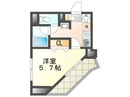 サザンエイトマンションみなみ野(1K/2階)の間取り写真