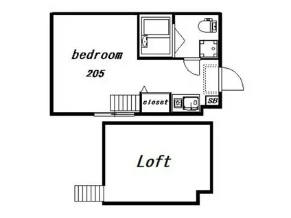 MIURA-II(ワンルーム/2階)の間取り写真
