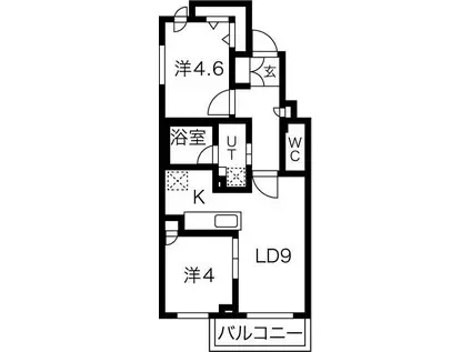 クラッセ札幌シティアクシア・ノーステラス(2LDK/5階)の間取り写真