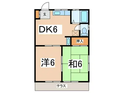 ハイツアベリア(2DK/2階)の間取り写真