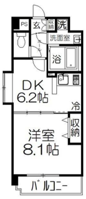 プリム スカイズ(1DK/1階)の間取り写真