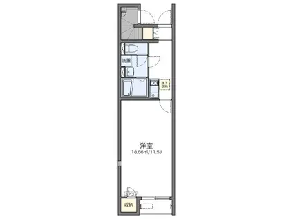 レオネクストM 津島(1K/1階)の間取り写真