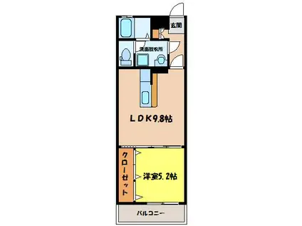 メゾンデュHMST(1LDK/5階)の間取り写真