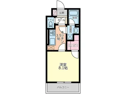 エスポワール(1K/3階)の間取り写真