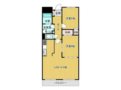 ステーションプラザII(2LDK/4階)の間取り写真