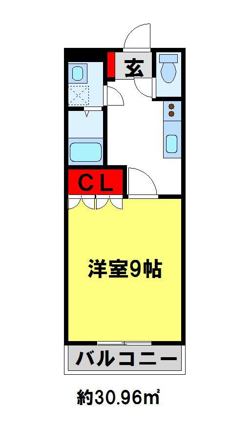 ルミナスハイム(1K/2階)の間取り写真