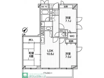 アーバンフラッツつつじヶ丘(3LDK/3階)の間取り写真