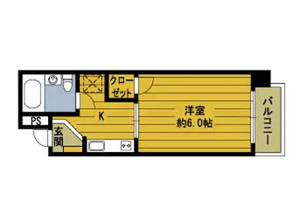 パ-クサイド佐々木(1K/4階)の間取り写真