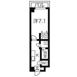 びい10植田(1K/3階)の間取り写真