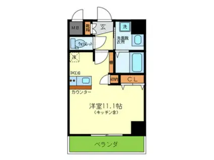 ONLYONE三田駅前(ワンルーム/7階)の間取り写真