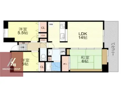シティコート曽根東五番館(3LDK/10階)の間取り写真