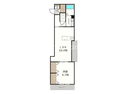  シャーメゾン鷹合(1LDK/2階)の間取り写真