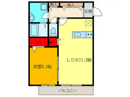 G-GOVERN楠根(1LDK/1階)の間取り写真