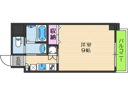 モノトーン難波(1K/2階)の間取り写真