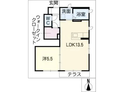 キャピタルハイツII(1LDK/1階)の間取り写真