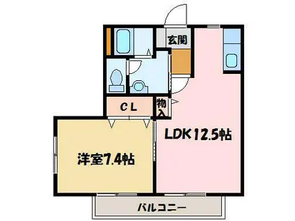 ツインパレス庄内(1LDK/2階)の間取り写真