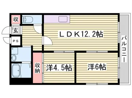 T-BLD神屋町(2LDK/2階)の間取り写真