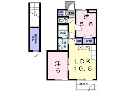 ラ・グランデ杉2(2LDK/1階)の間取り写真