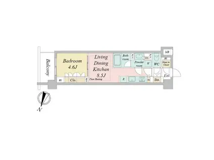 ドゥーエ早稲田(1LDK/3階)の間取り写真