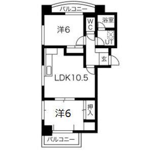 WIN大須(2LDK/6階)の間取り写真