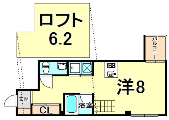 C4 KOUSHIENN イースト(ワンルーム/4階)の間取り写真