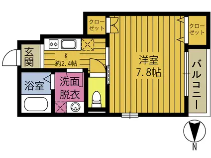 スカイテラス恵比寿(1K/1階)の間取り写真