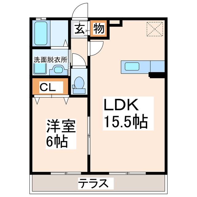 グランフォレII(1LDK/1階)の間取り写真