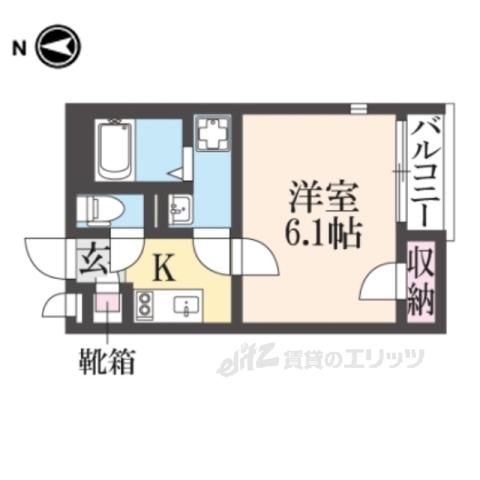 レオネクストエルテ3(1K/2階)の間取り写真