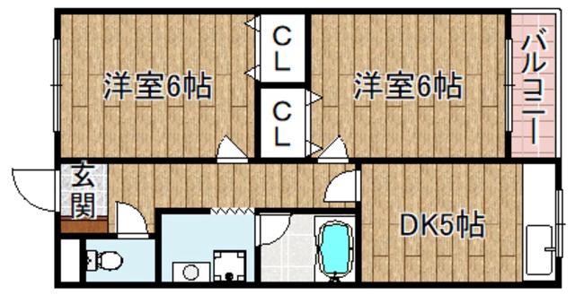 コーポ望月1(2DK/4階)の間取り写真