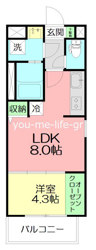 LIEBE WATANABE(1LDK/2階)の間取り写真