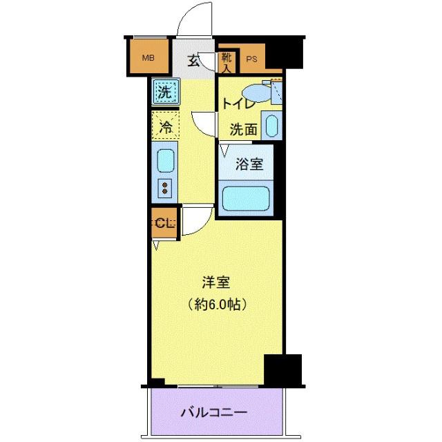 GENOVIAお花茶屋IISKYGARDEN(1K/6階)の間取り写真