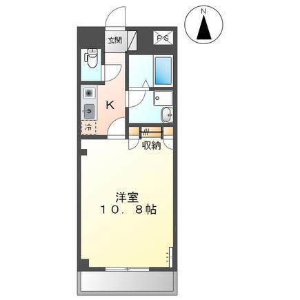 セントレア西深津(1K/2階)の間取り写真